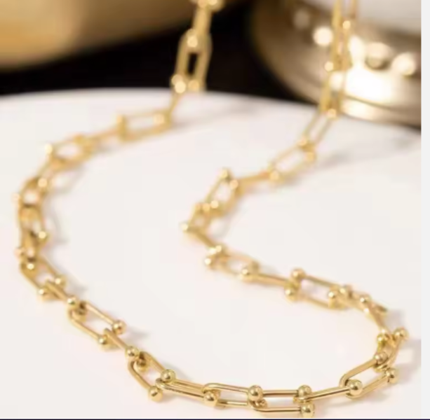 Au750 18k Double Pin Necklace 18in
